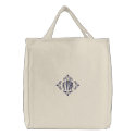 KRW Custom Fancy Monogram in Navy Blue embroidered bags by KRWNameGame KRW Custom Fancy Monogram in Navy Blue embroidered bags