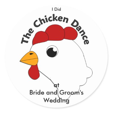 KRW Custom Funny Chicken Dance Wedding Stickers