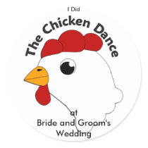 KRW Custom Funny Chicken Dance Wedding stickers