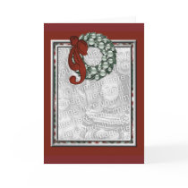 KRW Custom Holiday Wreath Photo Frame Card
