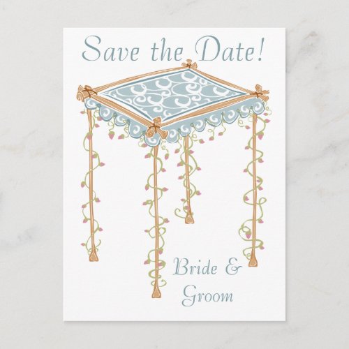 KRW Custom Jewish Wedding Canopy Save the Date postcard