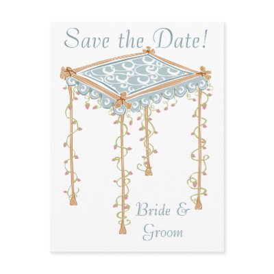 KRW Custom Jewish Wedding Canopy Save the Date Postcard