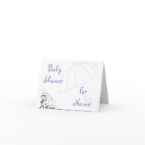 KRW Custom Little Ducks Blue Baby Shower cards