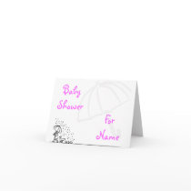 KRW Custom Little Ducks Pink Baby Shower cards
