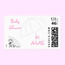 KRW Custom Little Ducks Pink Baby Shower postage