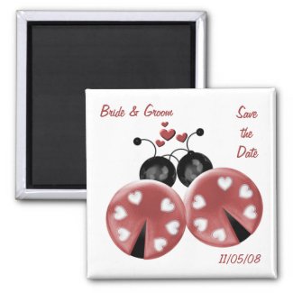KRW Custom Love Bugs Save the Date Wedding magnet