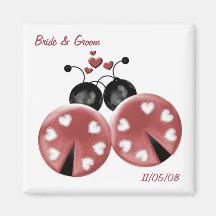 KRW Custom Love Bugs Wedding Favor Fridge Magnet