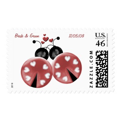 KRW Custom Love Bugs Wedding Postage Stamps