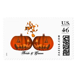 KRW Custom Pumpkin Love Halloween Wedding stamp