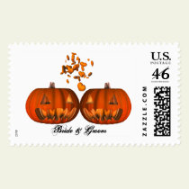 KRW Custom Pumpkin Love Halloween Wedding postage