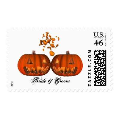 KRW Custom Pumpkin Love Halloween Wedding Stamp