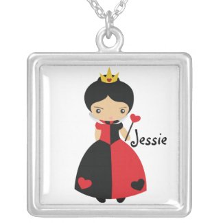 KRW Custom Queen of Hearts Silver Necklace necklace