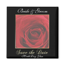 KRW Custom Red Rose Save the Date Wedding Magnet