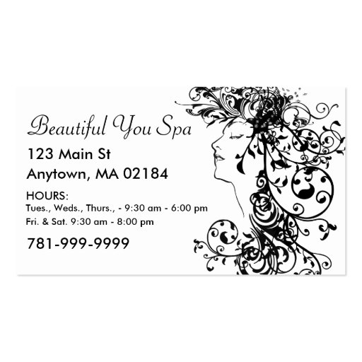 KRW Custom Salon or Spa Appointment Business Cards (front side)