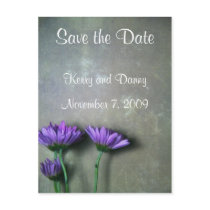 KRW Custom Save the Date Purple Daisies postcards by KRWWedding KRW Custom Save the Date Purple Daisies postcards