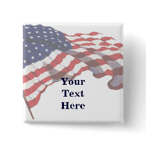 KRW Custom Text American Flag Pin