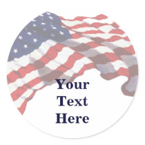 KRW Custom Text American Flag Stickers