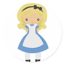 KRW Cute Alice in Wonderland Round Stickers