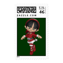 KRW Cute Christmas Elf Holiday Stamp