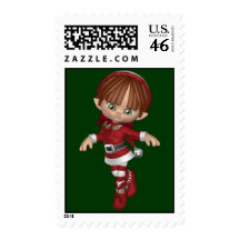 KRW Cute Christmas Elf Holiday Stamp