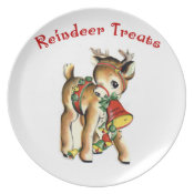 KRW Cute Retro Reindeer Treats Plate