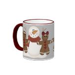 KRW Cute Snowman and Gingerbread Couple Mug