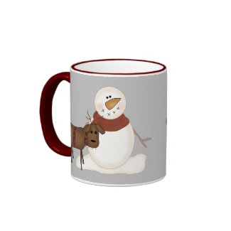 KRW Cute Snowman and Reindeer Mug mug