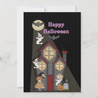 KRW Cute Witch n Ghosts Halloween Party Invitation invitation
