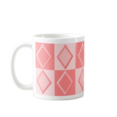 KRW Diamond Patter Mug - Coral by KRWDesigns