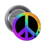 KRW Distressed Rainbow Peace Sign Buttons