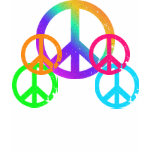 KRW Distressed Rainbow Peace Signs t-shirts