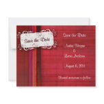 KRW Dramatic Red Stripe Save the Date Custom Announcements