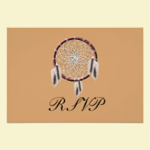KRW Dreamcatcher Native American Wedding RSVP invitations