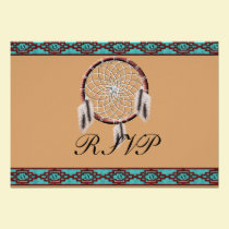 KRW Dreamcatcher Native American Wedding RSVP invitations