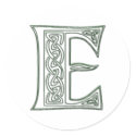 KRW - E - Celtic Monogram Seal stickers