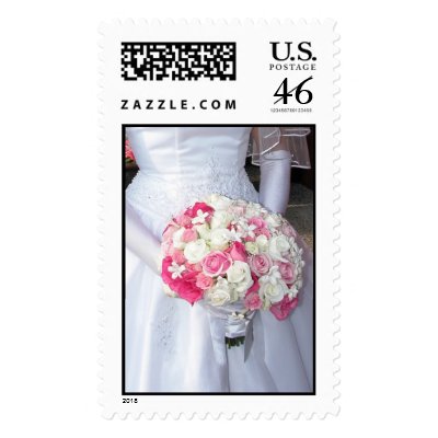 KRW Elegant Bride and Bouquet Wedding Stamp by KRWWedding
