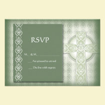 KRW Elegant Celtic Cross Irish RSVP invitations