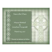 KRW Elegant Celtic Cross Irish Save the Date Announcements