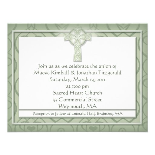 KRW Elegant Celtic Cross Irish Wedding Custom Announcement