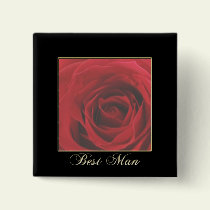 KRW Elegant Red Rose Best Man Pin buttons by KRWWedding KRW Elegant Red Rose Best Man Pin buttons