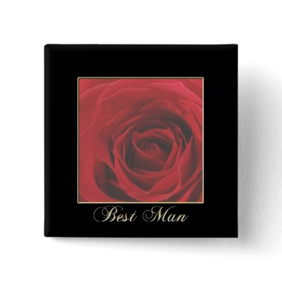 KRW Elegant Red Rose Best Man Pin by KRWWedding