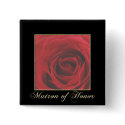 KRW Elegant Red Rose Matron of Honor Pin buttons