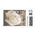 KRW Elegant Sepia Rose RSVP Wedding Stamp by KRWWedding KRW Elegant Sepia Rose RSVP Wedding Stamp