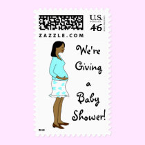 KRW Ethnic Pregnant Mom Baby Shower postage