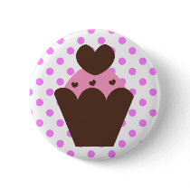 KRW Fancy Chocolate Heart Cupcake buttons