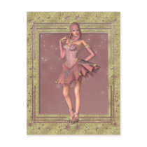 KRW Fantasy Jester in Pink and Gold postcards