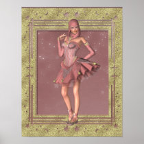 KRW Fantasy Jester in Pink and Gold Print
