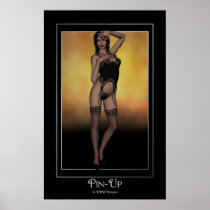 KRW Fever Brunette Pin Up Print