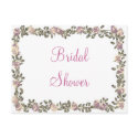 KRW Floral Border Custom Bridal Shower Invitation postcards