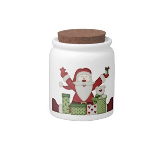 KRW Follk Art Santa Christmas Candy Jar candyjar